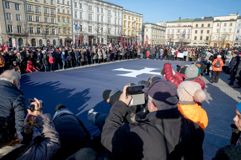 bs_190119_8559.jpg-Żałoba,Adamowicz,Kraków Myślami z Gdańskiem,Wieża,  Autor: B. Świerzowski