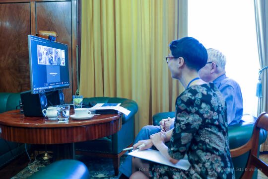 bs_220713_5829.jpg-Spotkanie online Prezydenta Miasta Krakowa, Mer Kijowa,  Witalij Kłyczko