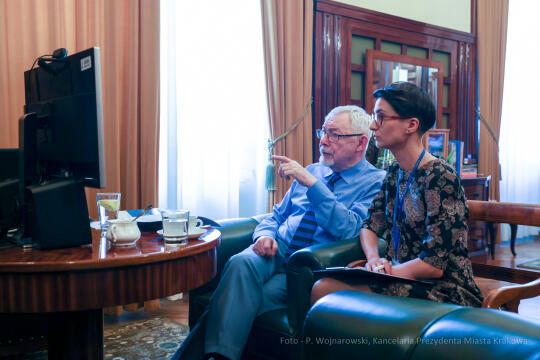 bs_220713_5855.jpg-Spotkanie online Prezydenta Miasta Krakowa, Mer Kijowa,  Witalij Kłyczko