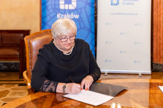 biblioteka, Kraków, podpisanie, umowa, Wilno, centralna, Wilna, UMK, Urzędu, Miasta, Rima Gražien