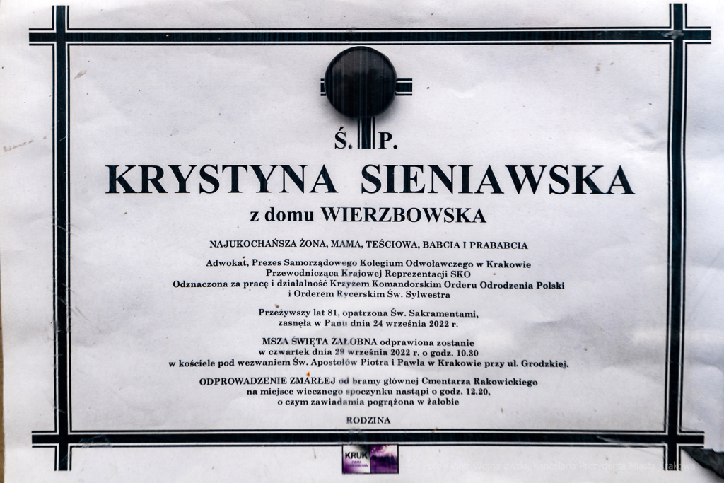 pogrzeb, Sieniawska, Krystyna, kondukt, rodzina, mąż, Fidelus, Dziwisz, Majchrowski, uroczystości  Autor: P. Wojnarowski