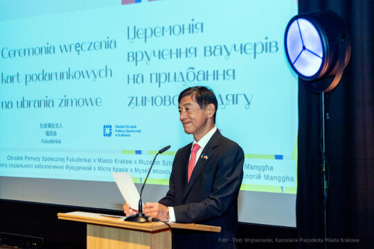 Manggha, Kulig, uchodźcy, bony, Ukraina, Fukudenkai, Akio, Miyajima, ambasador, Japonia, Japonii, o