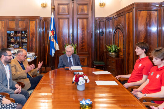 brydż, sport, medalista, medalistka, medaliści, Kraków, październik, 2022, spotkanie, prezydent