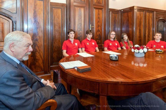 brydż, sport, medalista, medalistka, medaliści, Kraków, październik, 2022, spotkanie, prezydent