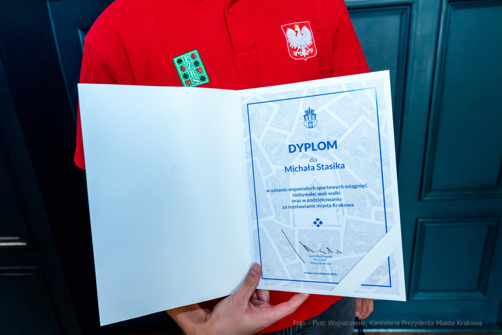 brydż, sport, medalista, medalistka, medaliści, Kraków, październik, 2022, spotkanie, prezydent  Autor: P. Wojnarowski