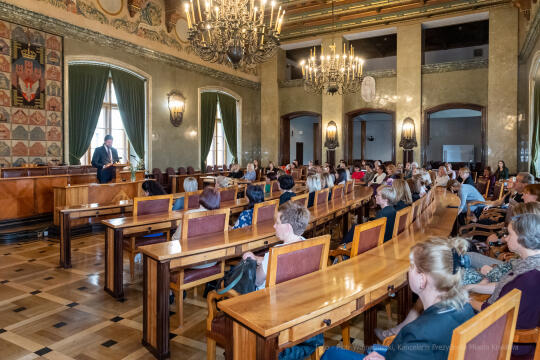 nauczyciele, nagroda, prezydenta, Korfel-Jasińska, wręczenie, nagrody, nauczyciele, Urząd Miasta 