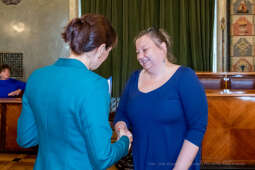 nauczyciele, nagroda, prezydenta, Korfel-Jasińska, wręczenie, nagrody, nauczyciele, Urząd Miasta 