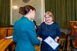 nauczyciele, nagroda, prezydenta, Korfel-Jasińska, wręczenie, nagrody, nauczyciele, Urząd Miasta 