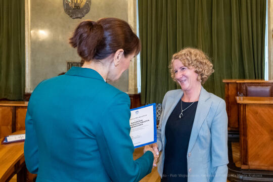 nauczyciele, nagroda, prezydenta, Korfel-Jasińska, wręczenie, nagrody, nauczyciele, Urząd Miasta 