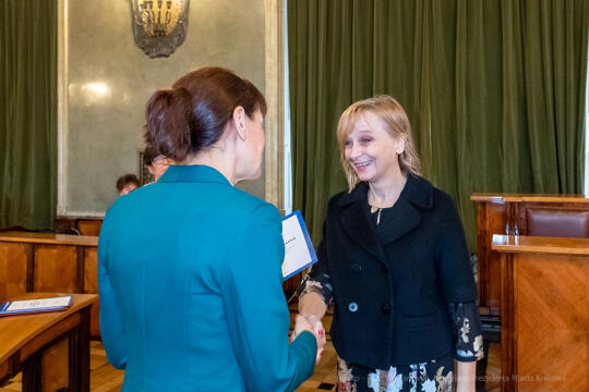 nauczyciele, nagroda, prezydenta, Korfel-Jasińska, wręczenie, nagrody, nauczyciele, Urząd Miasta 