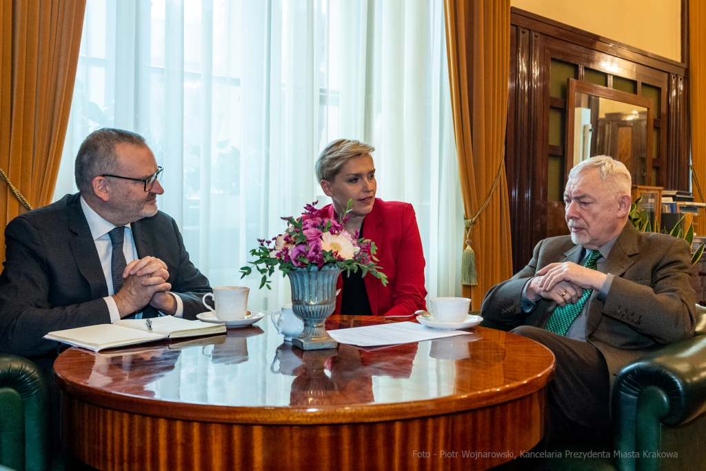 Fabrice, Filliez, ambasador, Szwajcaria, Majchrowski, wizyta , Kraków, spotkanie, Konfederacja, Szw  Autor: P. Wojnarowski