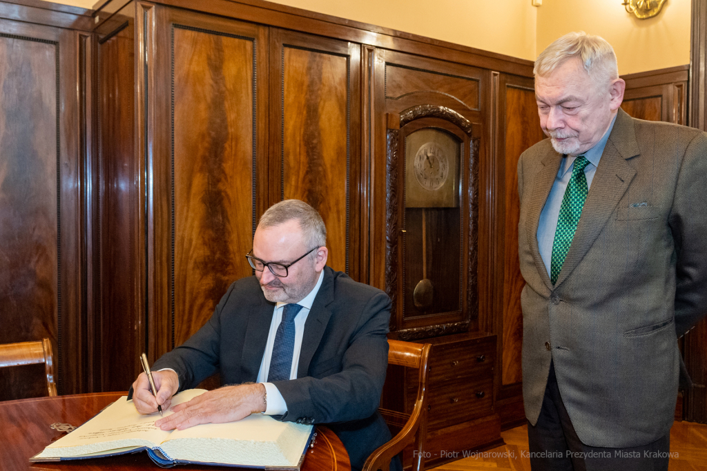 Fabrice, Filliez, ambasador, Szwajcaria, Majchrowski, wizyta , Kraków, spotkanie, Konfederacja, Szw  Autor: P. Wojnarowski