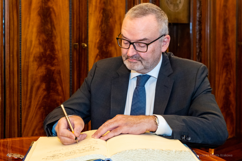 Fabrice, Filliez, ambasador, Szwajcaria, Majchrowski, wizyta , Kraków, spotkanie, Konfederacja, Szw  Autor: P. Wojnarowski