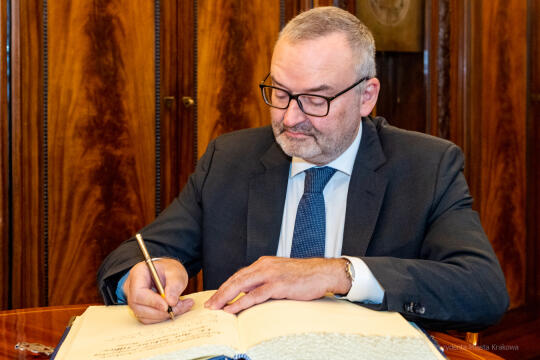 Fabrice, Filliez, ambasador, Szwajcaria, Majchrowski, wizyta , Kraków, spotkanie, Konfederacja, Szw