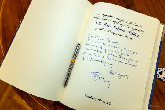 Fabrice, Filliez, ambasador, Szwajcaria, Majchrowski, wizyta , Kraków, spotkanie, Konfederacja, Szw