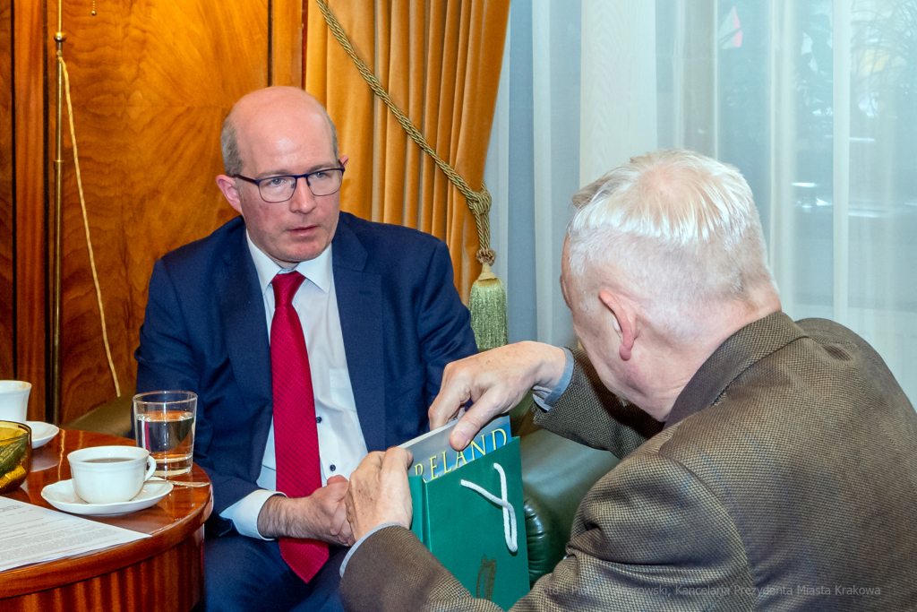 Patrick, Haughey, ambasador, Irlandia, Majchrowski, wizyta , Kraków, spotkanie, 2022, październik  Autor: P. Wojnarowski