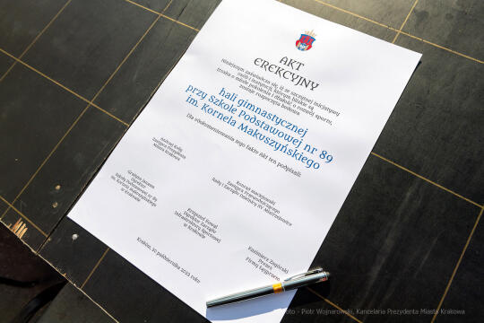 umk_1912.jpg-szkoła, budowa, sala, gimnastyczna, 89, Kraków, Kulig, wmurowanie, akt, erekcyjny