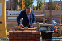 umk_2112.jpg-szkoła, budowa, sala, gimnastyczna, 89, Kraków, Kulig, wmurowanie, akt, erekcyjny