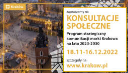 Logo: Program strategiczny komunikacji marki Krakowa na lata 2023-2030 - konsultacje społeczne
