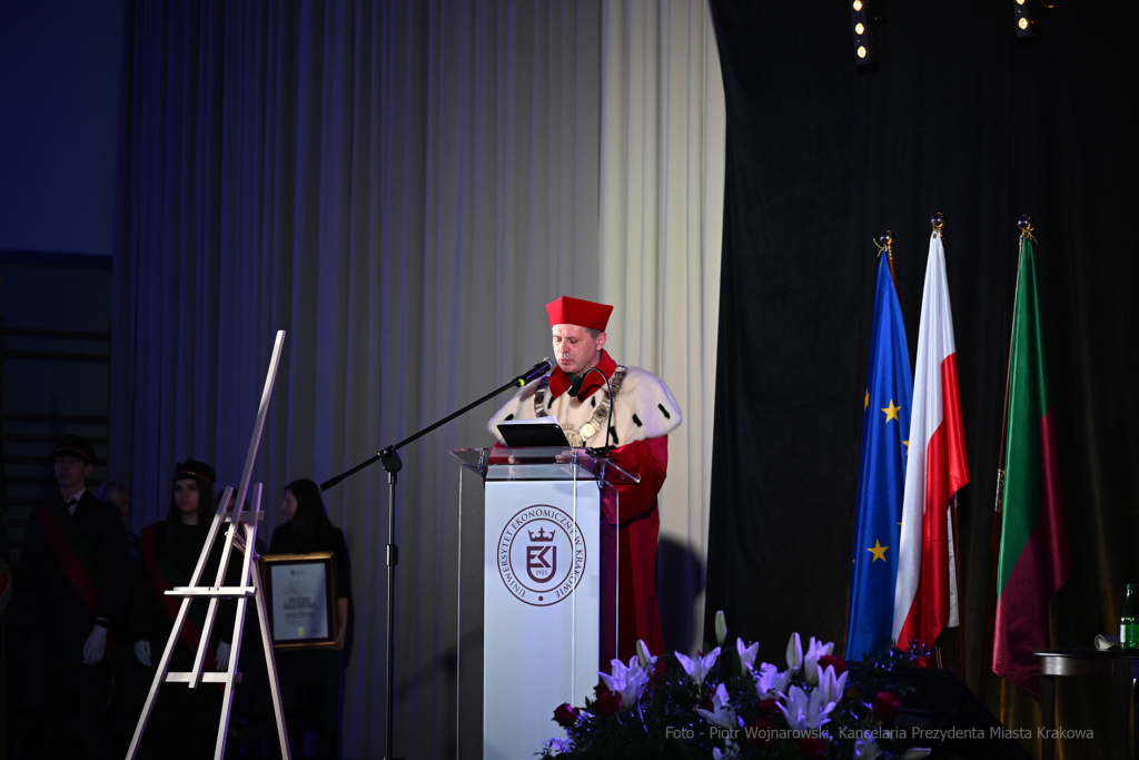 Hausner, UEK, nadanie, tytuł, profesor, profesora, Jerzy, Majchrowski, 2022, grudzień  Autor: P. Wojnarowski