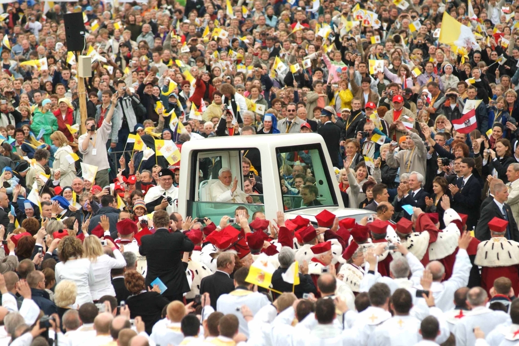 Benedykt, Kraków, odwiedziny, 2006, wizyta, Majchrowski, papież, Błonia  Autor: W. Majka