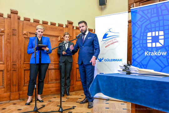 Mistrzejowice, tramwaj, budowa, Gulermak, podpisanie, umowa, finansowanie, Majchrowski, 2023