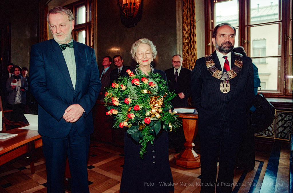 Szymborska, Wisława, poetka, rocznica, honorowe, obywatelstwo, Krakowa, Lassota  Autor: W. Majka