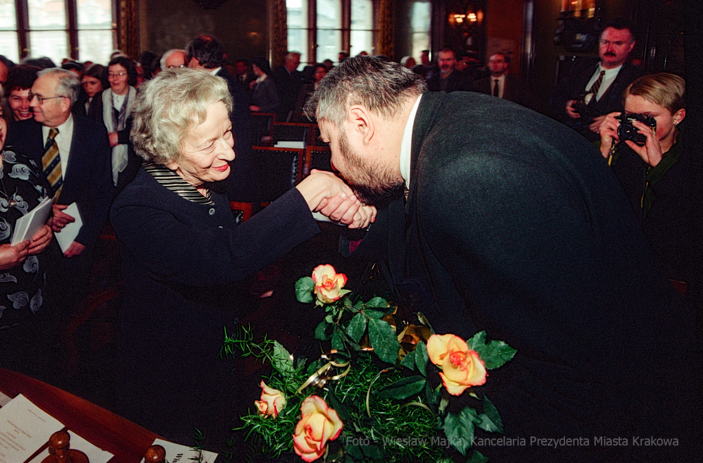 Szymborska, Wisława, poetka, rocznica, honorowe, obywatelstwo, Krakowa, Lassota  Autor: W. Majka