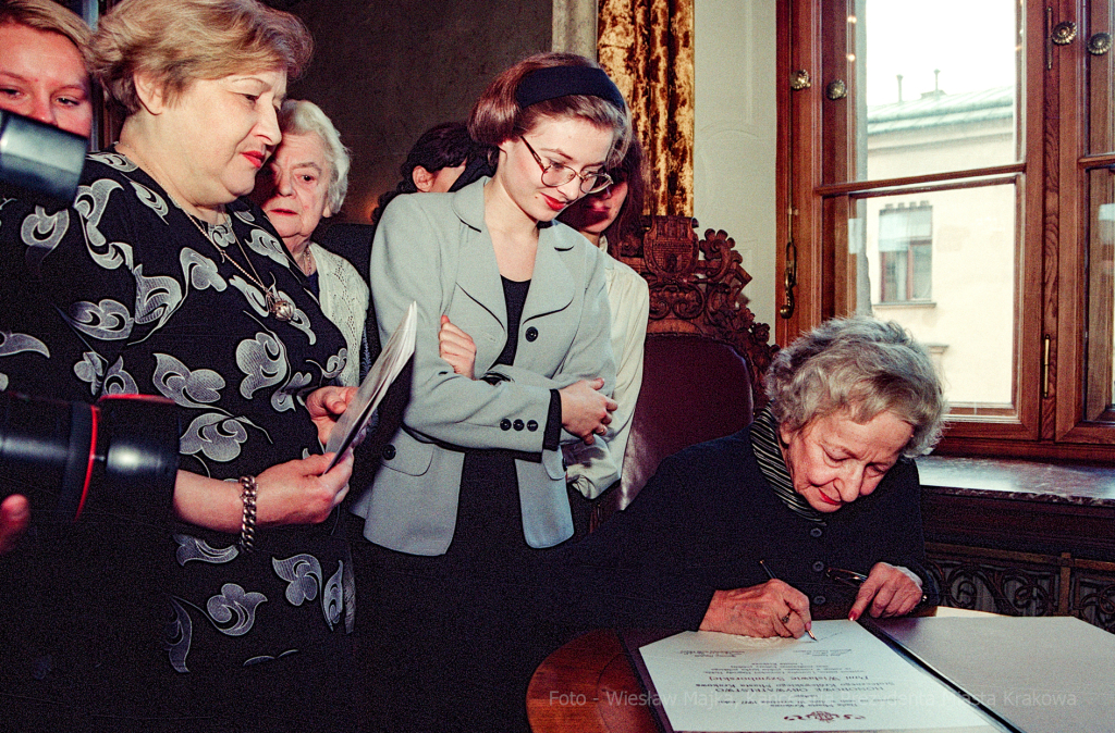 Szymborska, Wisława, poetka, rocznica, honorowe, obywatelstwo, Krakowa, Lassota  Autor: W. Majka