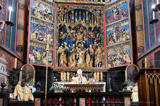 msza, św, Józef, za miasto, Raś, poczty, sztandary, Migdał, Drewnicki, dzieci, ołtarz, Wita Stw