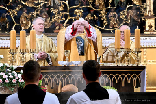 msza, św, Józef, za miasto, Raś, poczty, sztandary, Migdał, Drewnicki, dzieci, ołtarz, Wita Stw