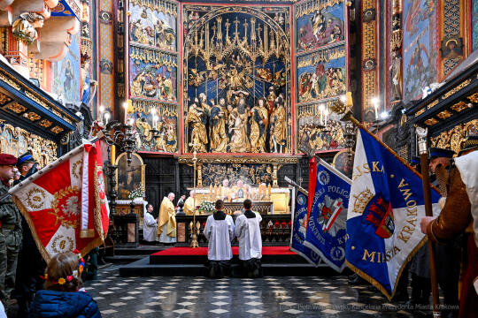 msza, św, Józef, za miasto, Raś, poczty, sztandary, Migdał, Drewnicki, dzieci, ołtarz, Wita Stw