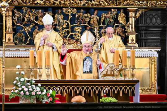 msza, św, Józef, za miasto, Raś, poczty, sztandary, Migdał, Drewnicki, dzieci, ołtarz, Wita Stw