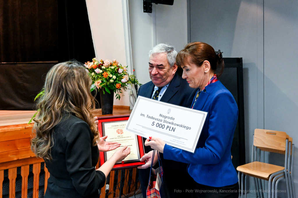 nagroda, Tadeusza, Słowikowskiego, Historia, Korfel-Jasińska, Paulina, Dominik, wręczenie, X, lic  Autor: P. Wojnarowski