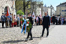 uroczystość, Katyń, krzyż, katyński, kościół, wojsko, poczty, wojewoda, składanie, kwiatów