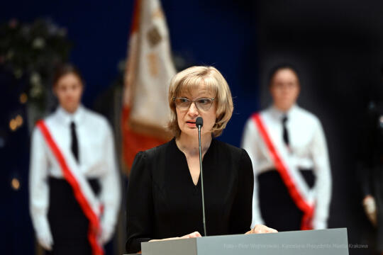 Jubileusz, szkoła, 4, nr 4, SP, Podstawowa, Kraków, Korfel-Jasińska, Honoris Gratia, 150 lat, Aud