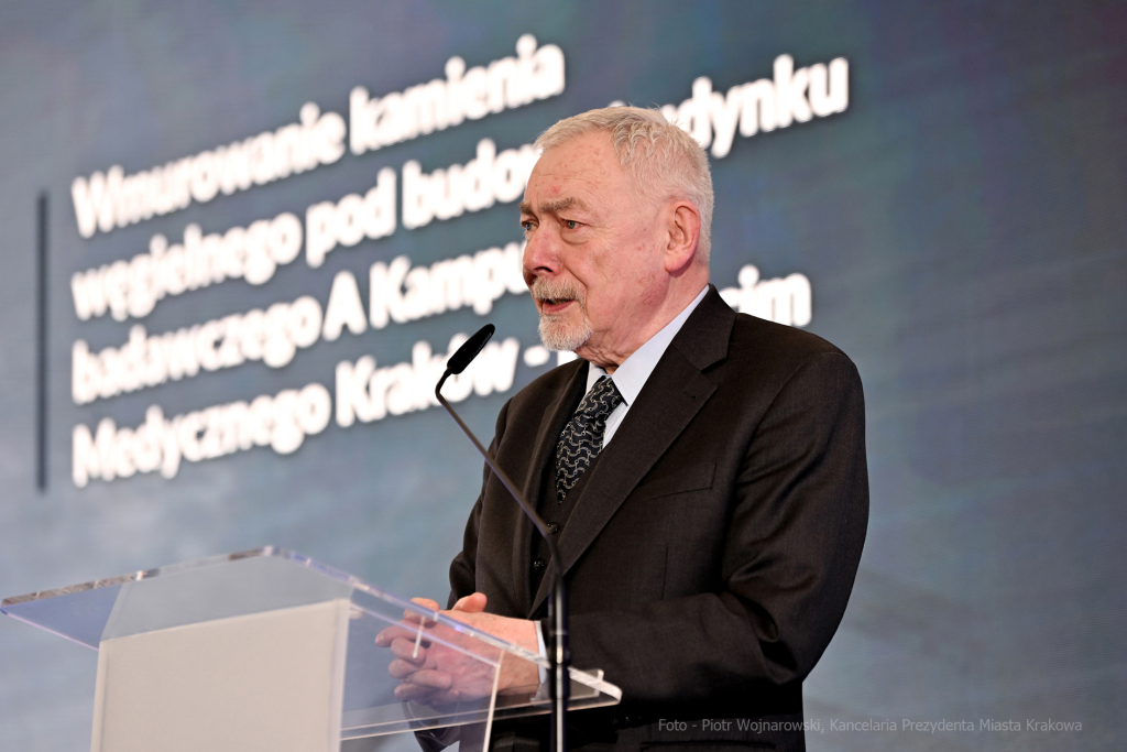 wmurowanie, kamienia, węgielnego,  Kampus, Medyczny, UJ, Prokocim, Majchrowski, Morawiecki, Wasserm  Autor: P. Wojnarowski