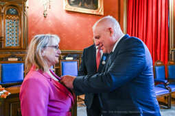 Medal 100-lecia Odzyskania Niepodległości, wręczenie, Majchrowski, Bieniek, Ostrowski, Barczyk, M