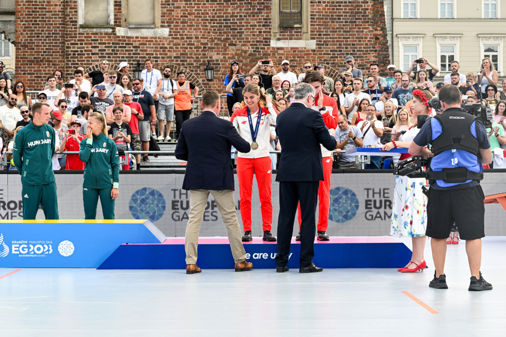 umk_2634.jpg-Teqball, Rynek Główny, Kraków, Igrzyska, Europejskie, Kozioł, finał, finały  Autor: P. Wojnarowski