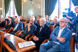 Marian, Turski, Medal za mądrość obywatelską, Zachwatowicz, Jasiński, Majchrowski, wręczenie, 