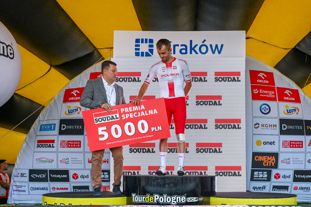 Tour de Pologne, Kraków, kolarze, Majchrowski, dekoracja, Majka, wyścig, meta, finisz, Lang  Autor: P. Wojnarowski