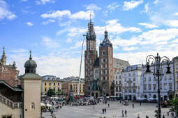 hejnalica, remont, wieża, kościół, mariacki, wysięgnik, rusztowania