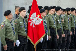 harcerze, Duda, Andzrej, prezydent, Majchrowski, otwarcie, Muzeum, Centrum Ruchu Harcerskiego, skauc