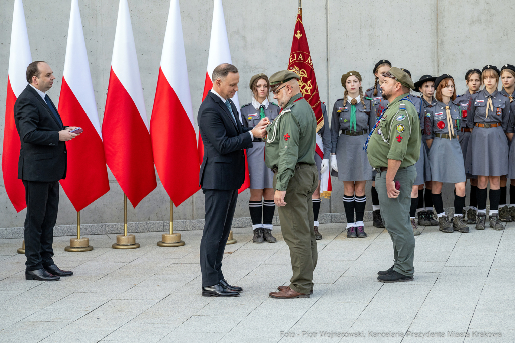 harcerze, Duda, Andzrej, prezydent, Majchrowski, otwarcie, Muzeum, Centrum Ruchu Harcerskiego, skauc  Autor: P. Wojnarowski