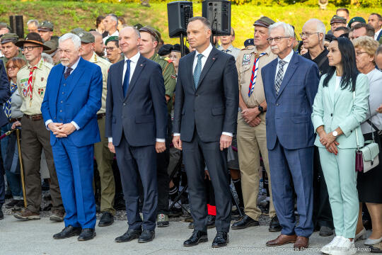 harcerze, Duda, Andzrej, prezydent, Majchrowski, otwarcie, Muzeum, Centrum Ruchu Harcerskiego, skauc