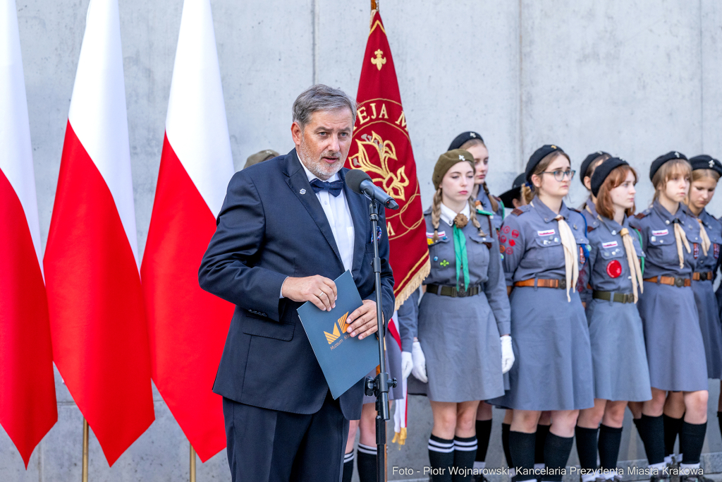 harcerze, Duda, Andzrej, prezydent, Majchrowski, otwarcie, Muzeum, Centrum Ruchu Harcerskiego, skauc  Autor: P. Wojnarowski