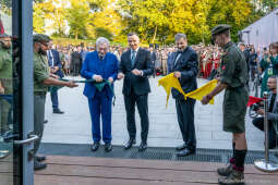 harcerze, Duda, Andzrej, prezydent, Majchrowski, otwarcie, Muzeum, Centrum Ruchu Harcerskiego, skauc