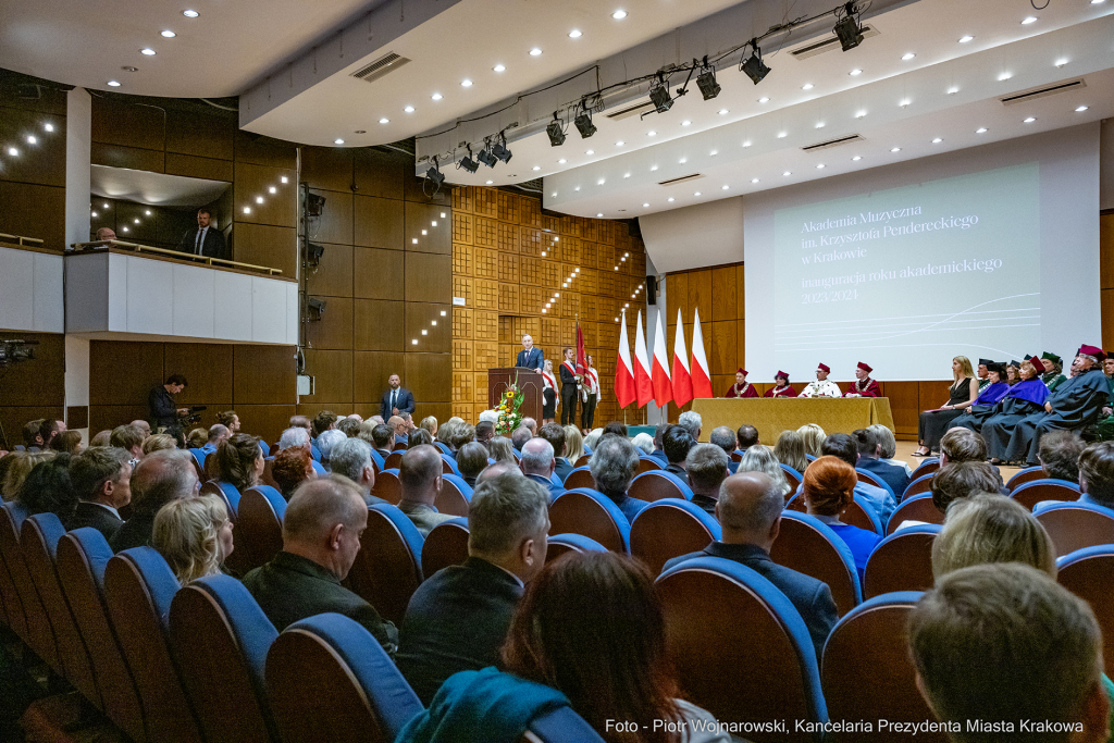 Kraków,  Akademia Muzyczna, inauguracja, immatrykulacja,studenci, profesorowie, Duda, Andrzej, prez  Autor: P. Wojnarowski