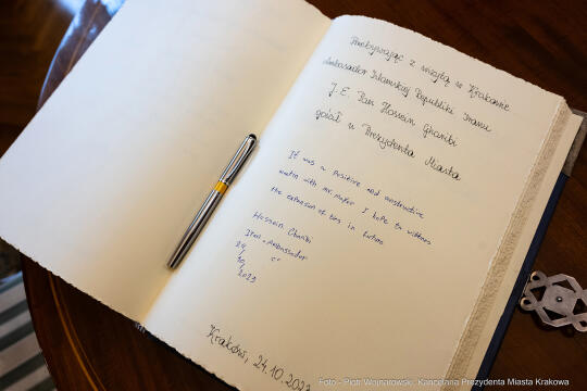 ambasador, Iran, Gharibi, wizyta, Kraków, Majchrowski, ambasador Iranu