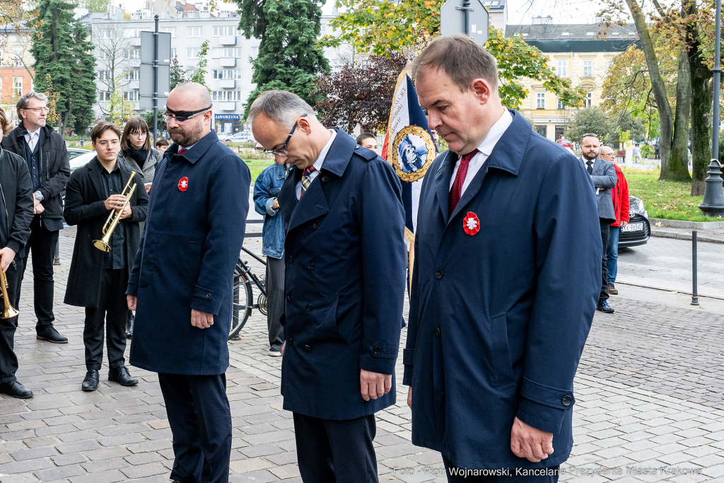 uroczystość, 105. rocznica wyzwolenia Krakowa, Straż Miejska, ślubowanie, Majchrowski, Buszek, m  Autor: P. Wojnarowski